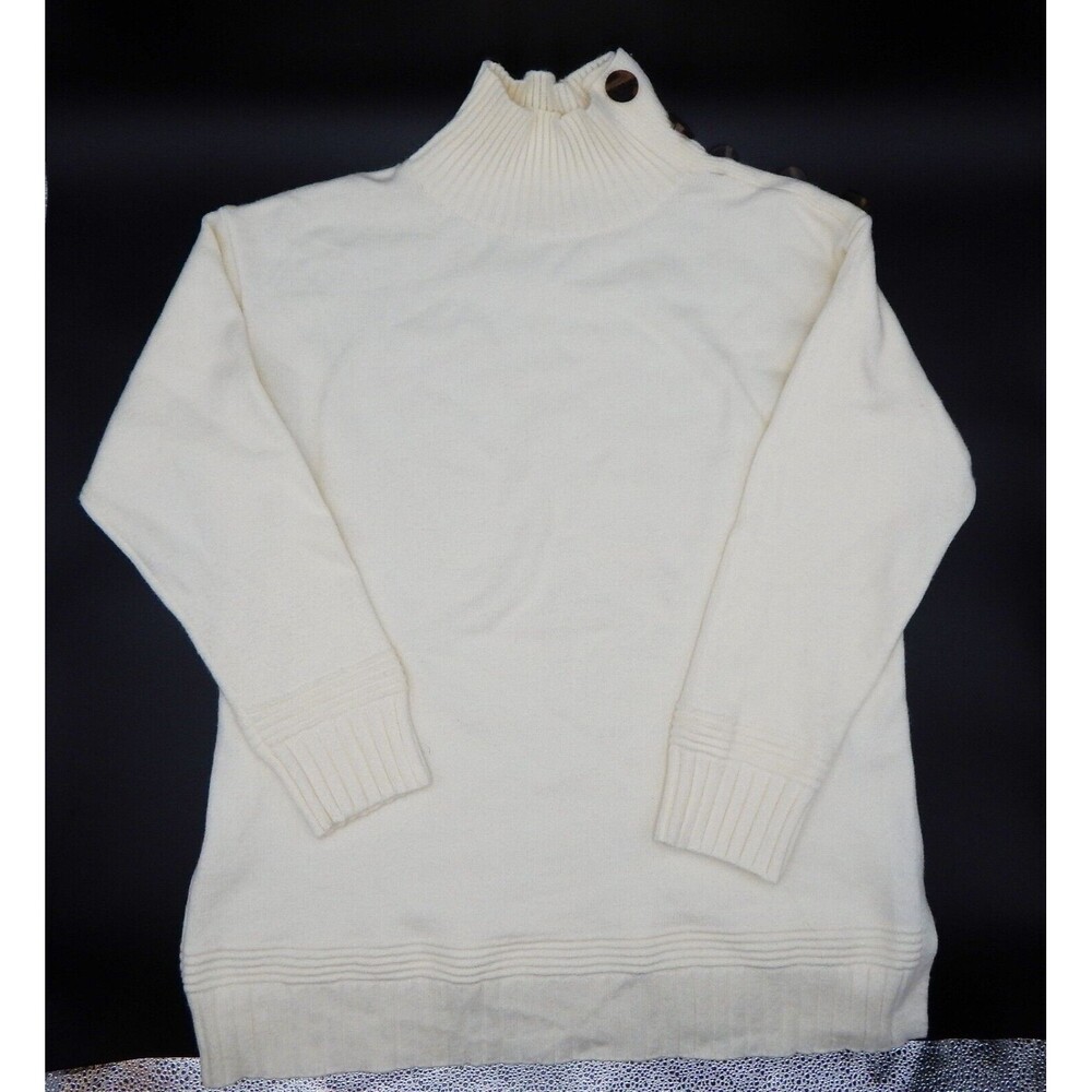 Anthropologie Margarita Tunic Mock Neck Sweater Women's Sz SM Cream Long Sleeve